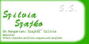 szilvia szajko business card